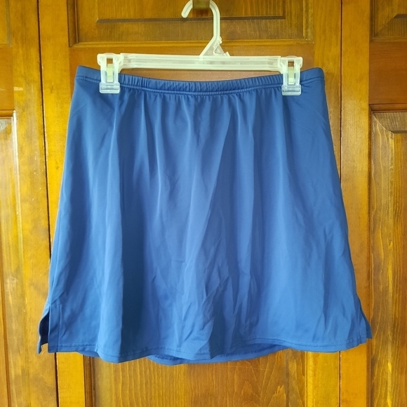 Lands' End Tummy Control Swim Skirt Swim Bottoms navy blue #346779 size 10 - Picture 1 of 7